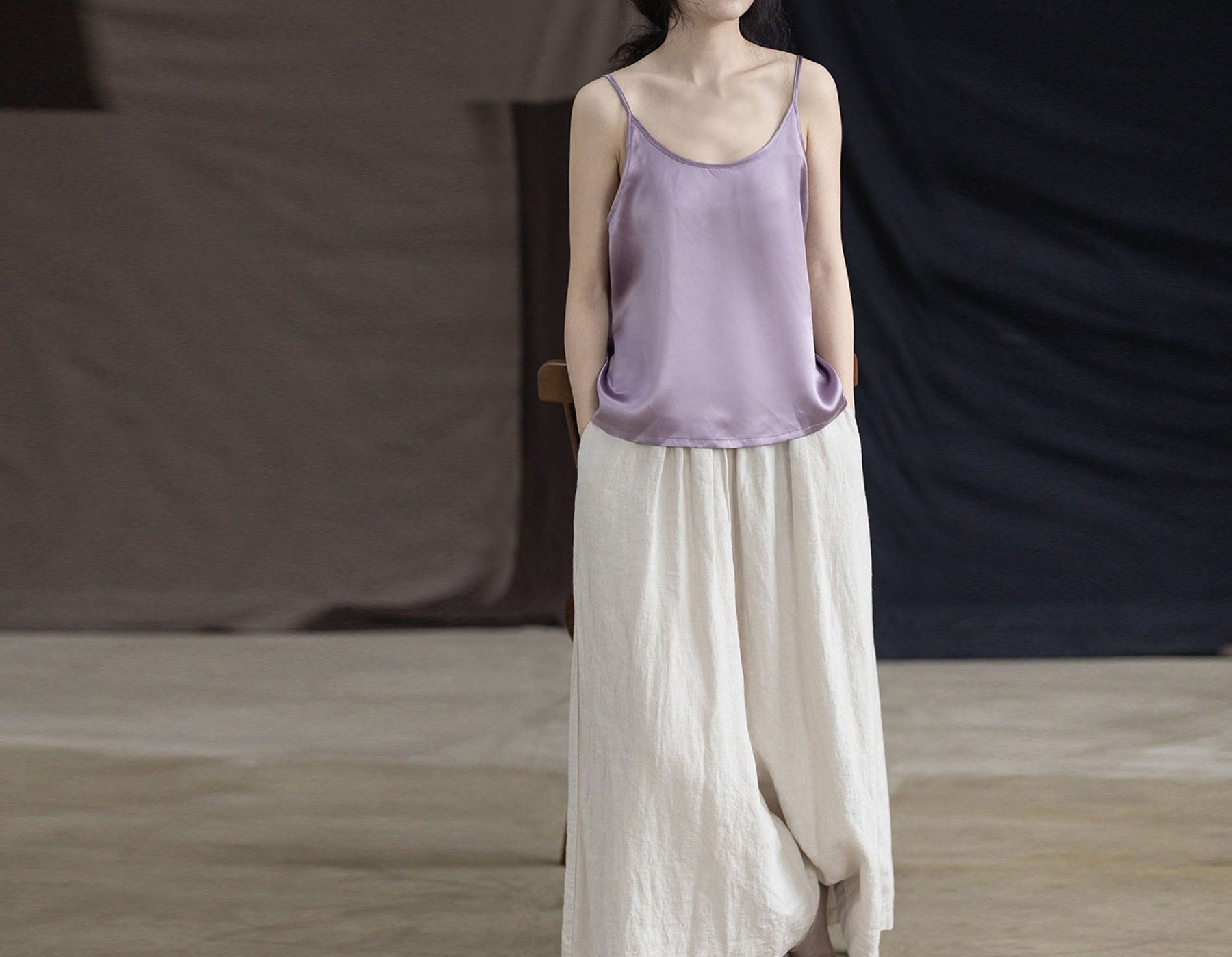edoa Silk Satin Camisole Top