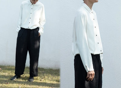 White Silk Spinning Shirt to0241 D059