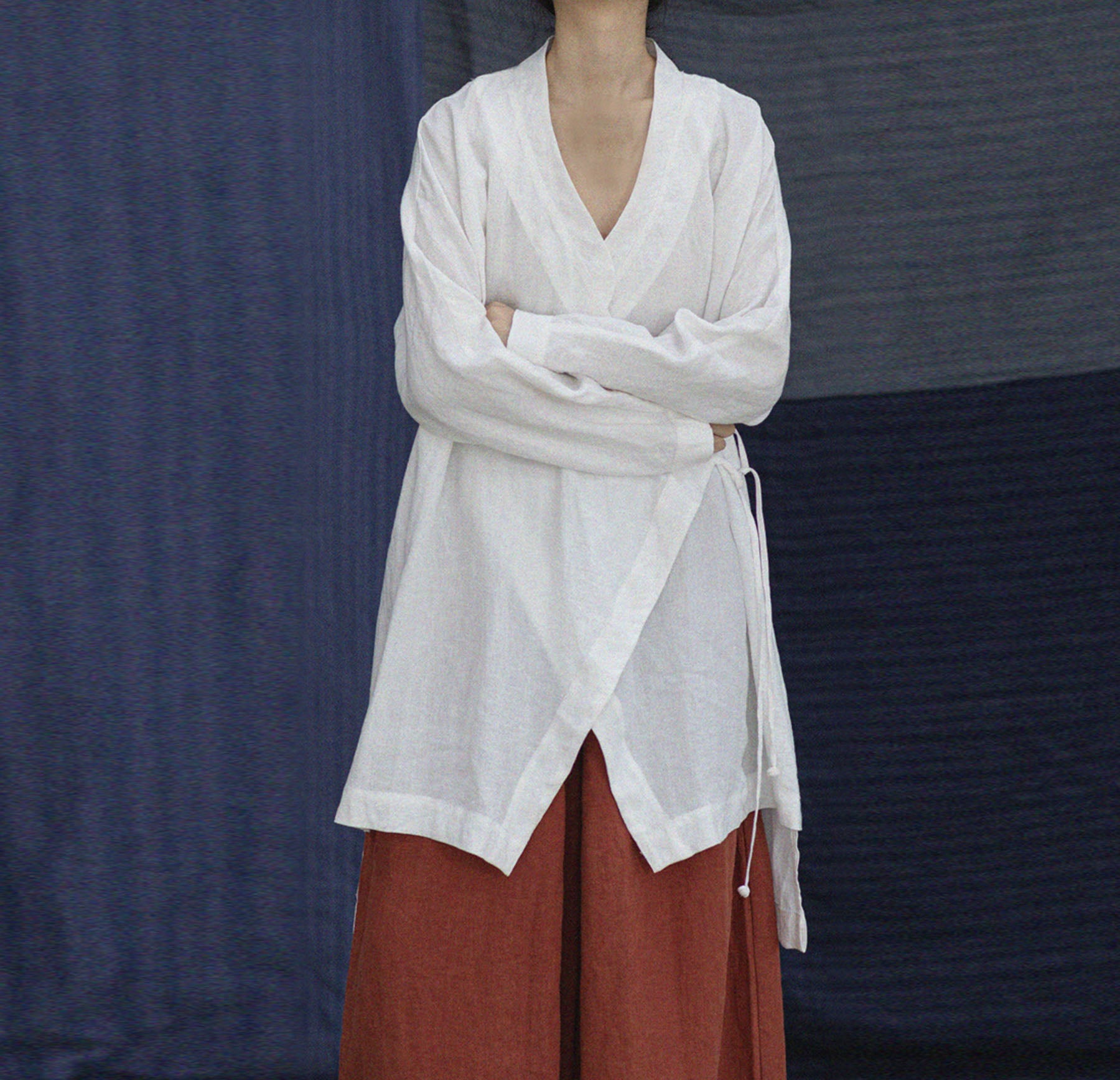 edoa Chinese Style Linen Top