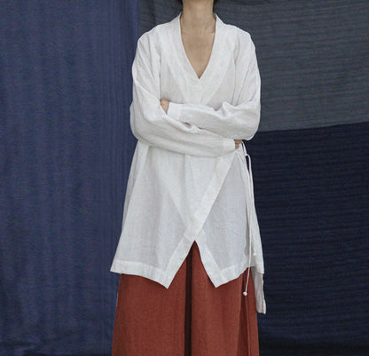 edoa Chinese Style Linen Top