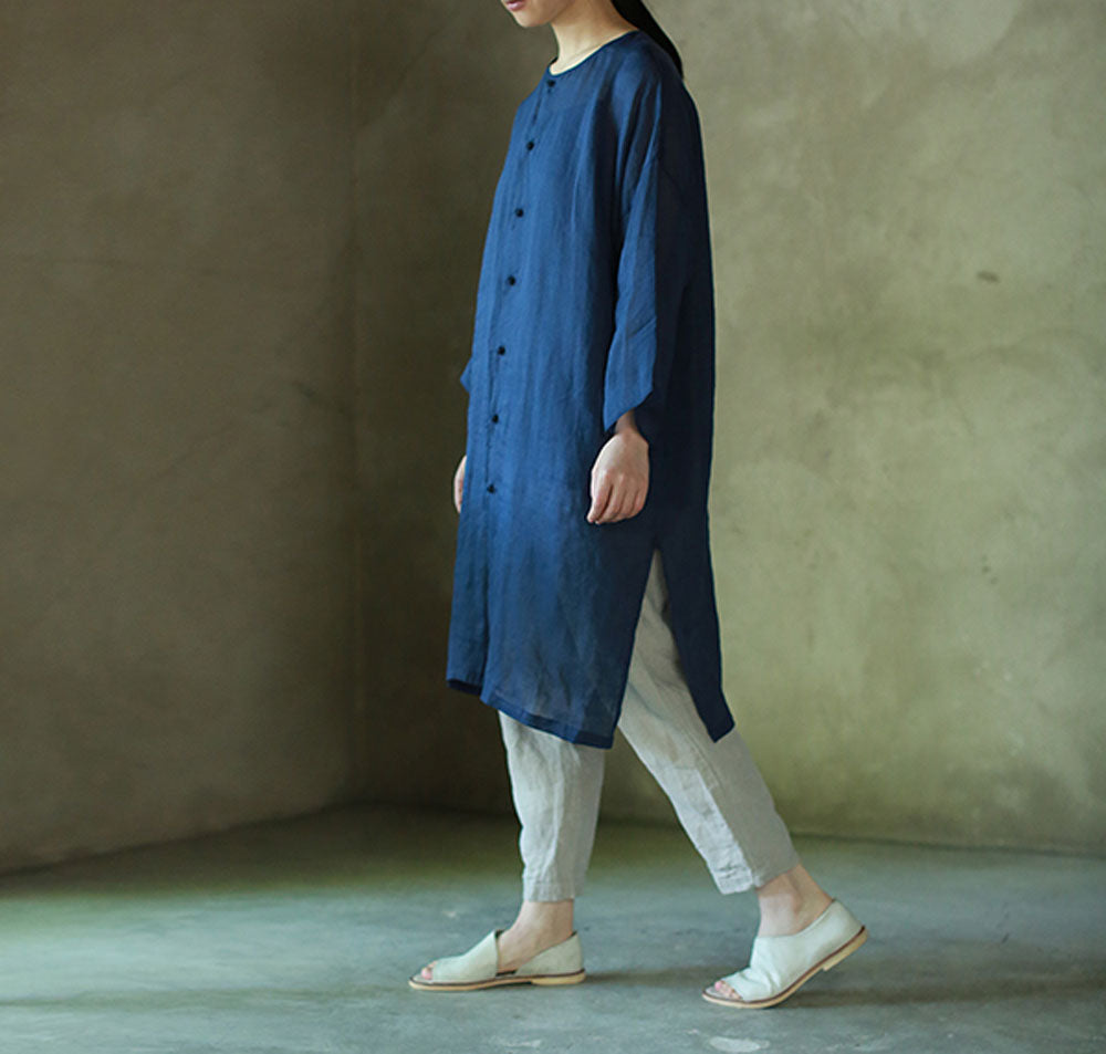 edoa Minimalist Super Thin Ramie Linen Top
