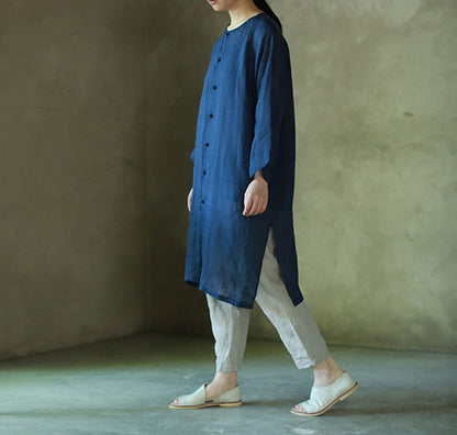 edoa Minimalist Super Thin Ramie Linen Top