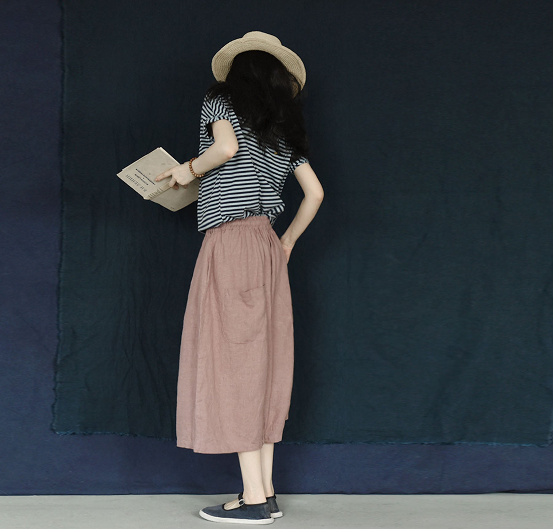 edoa Free Size Loose Fitting Linen Pants