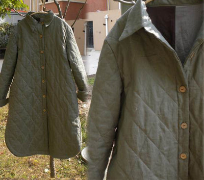 edoa Linen Hand Quilted Coat