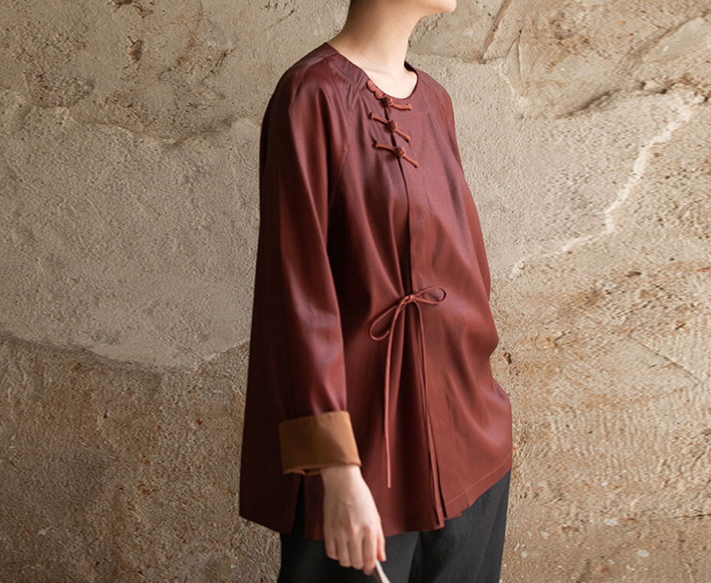 edoa Mud Silk Satin Blouse