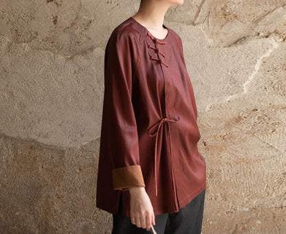 edoa Mud Silk Satin Blouse