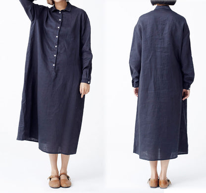 edoa Supersized Boyfriend Long Sleeve Shirtdress