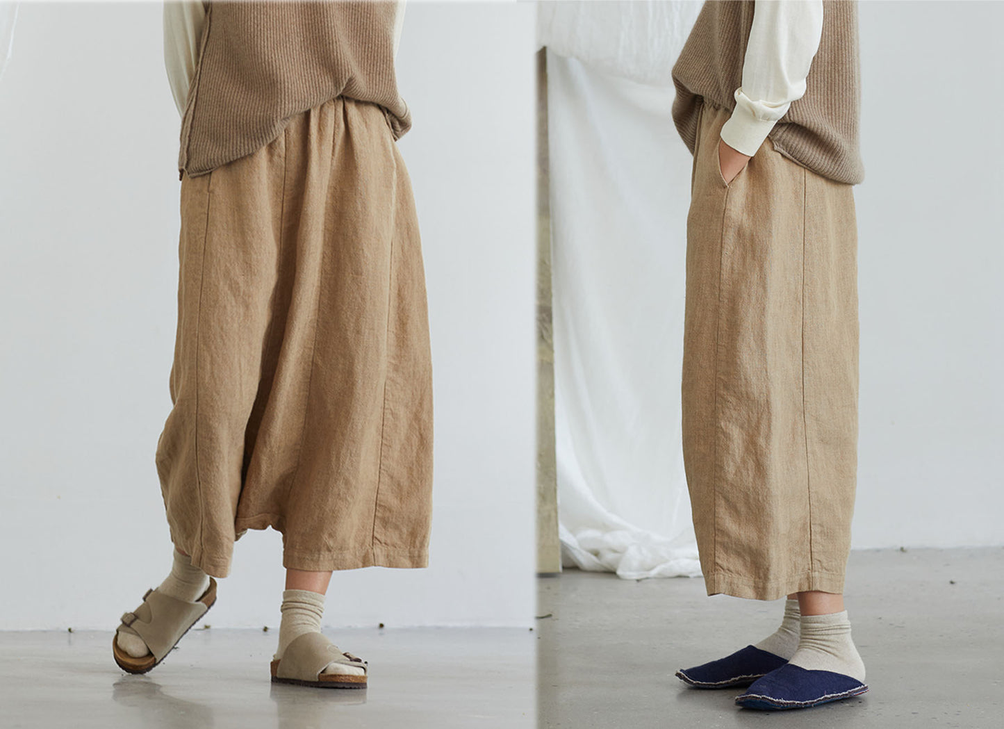edoa Loose Drop Crotch Harem Pants