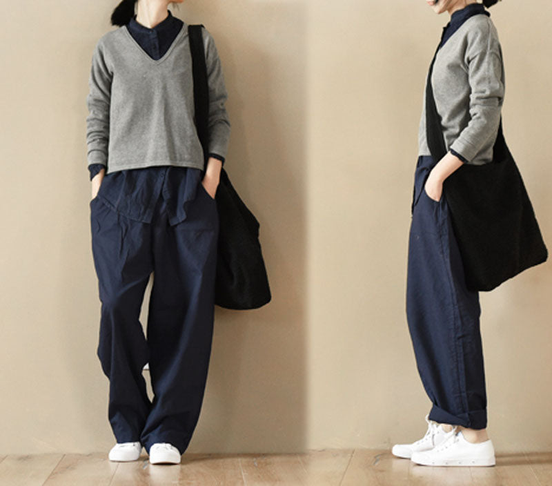 edoa Relaxed Tapered Boyfriend French Linen Pants