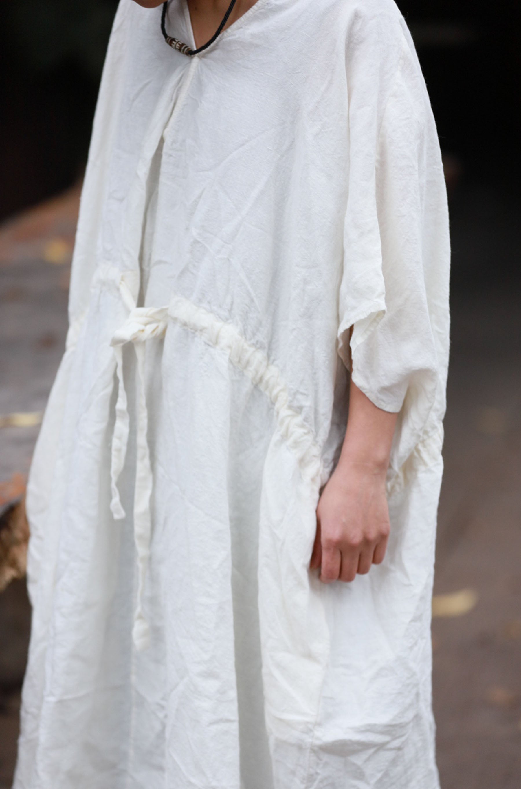edoa Oversized Linen Bohemian Dress