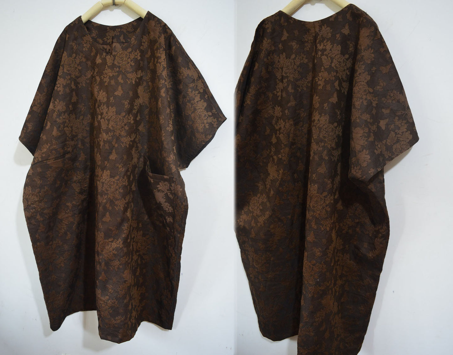 edoa Plant Dyed Silk Wool Blend Jacquard Tunic 