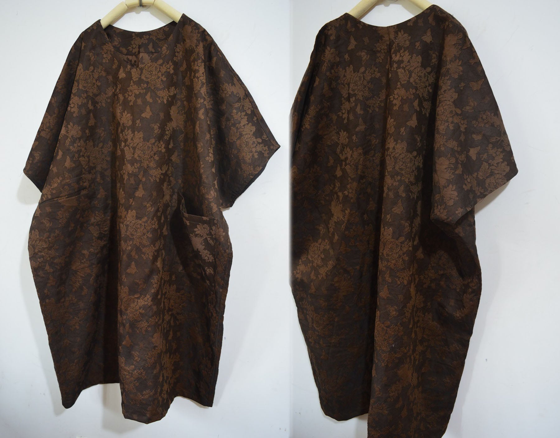 edoa Plant Dyed Silk Wool Blend Jacquard Tunic 