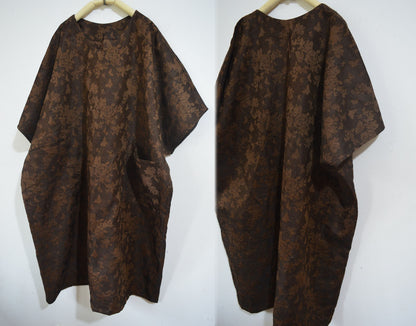 edoa Plant Dyed Silk Wool Blend Jacquard Tunic 