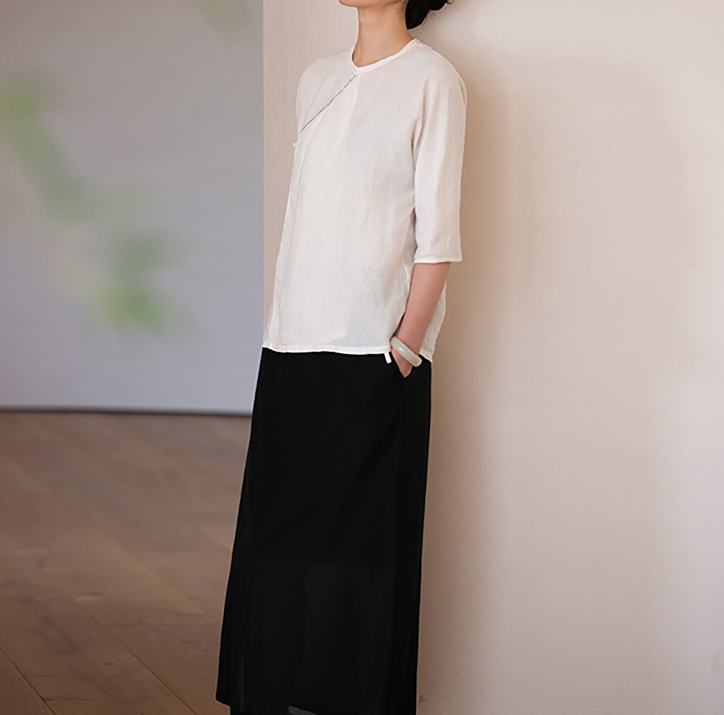 edoa White Simplicity Hemp Blouse