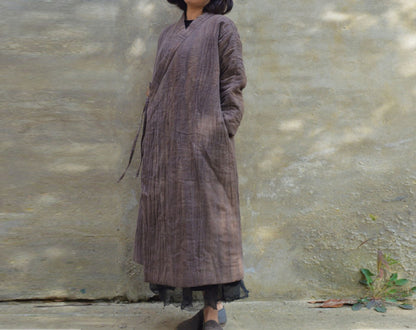 Loose Brown Winter Quilted Coat co0207 A337