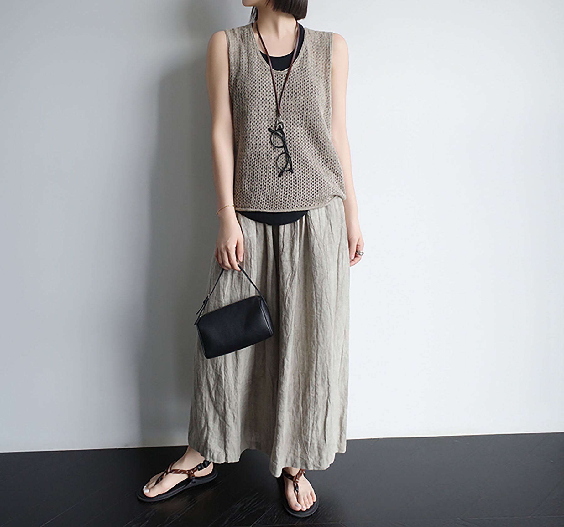 edoa Tie Dyed Linen Go to Town Culotte Pants