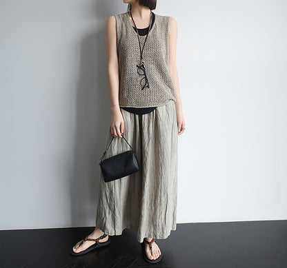 edoa Tie Dyed Linen Go to Town Culotte Pants