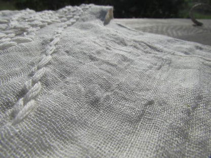 Hand Embroidered Short Sleeve White Linen Blouse bl0107 013