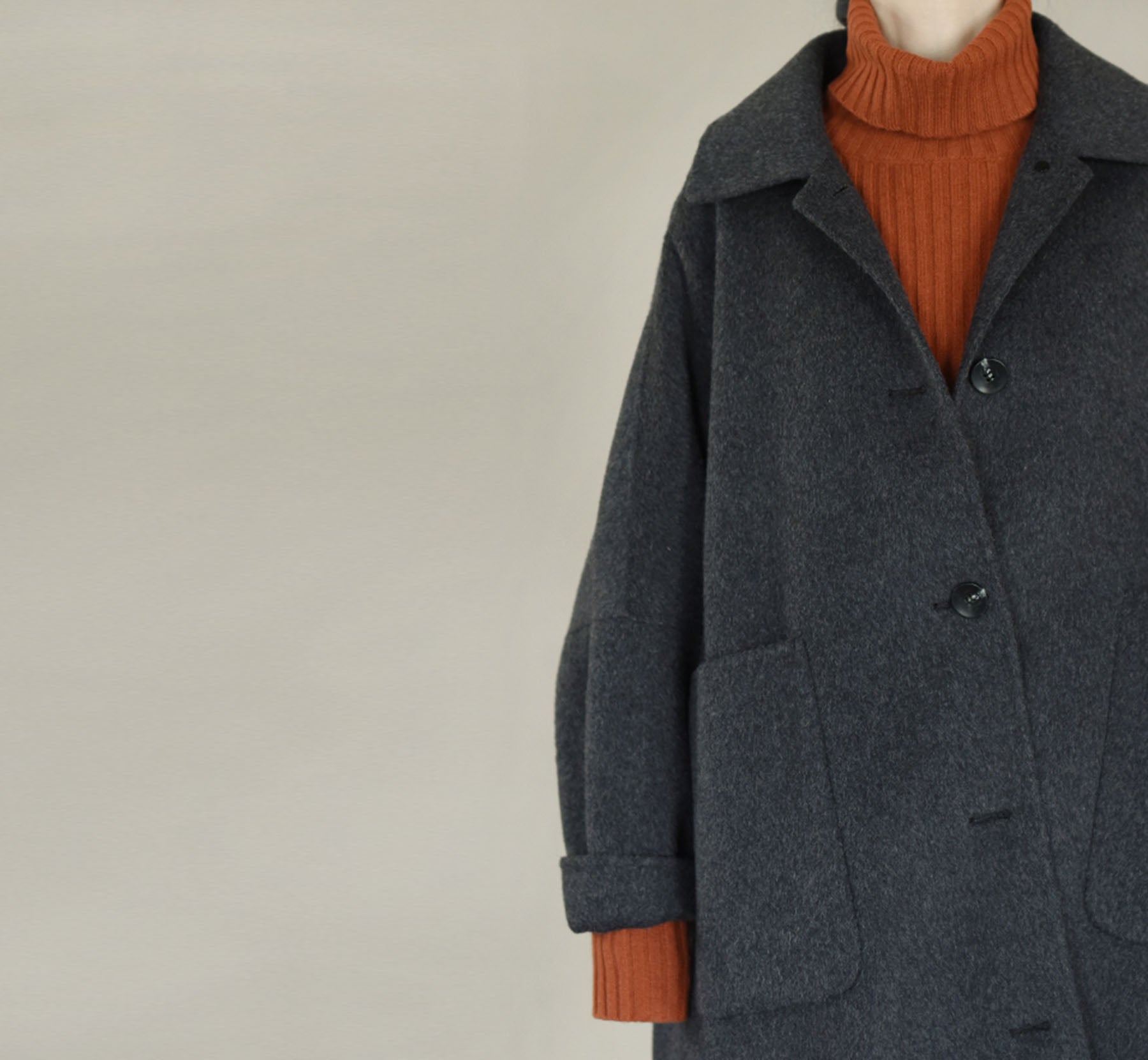 edoa Oversized Doubl Face Wool Coat 