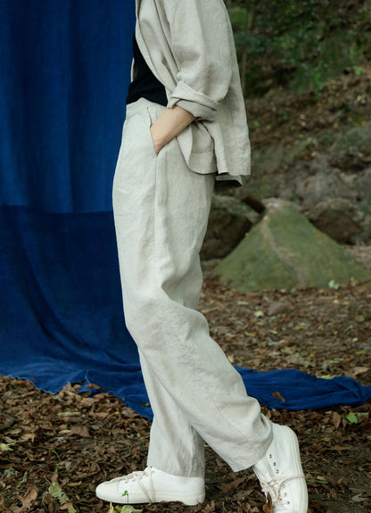 edoa 80s Tapered Flax Linen Pants