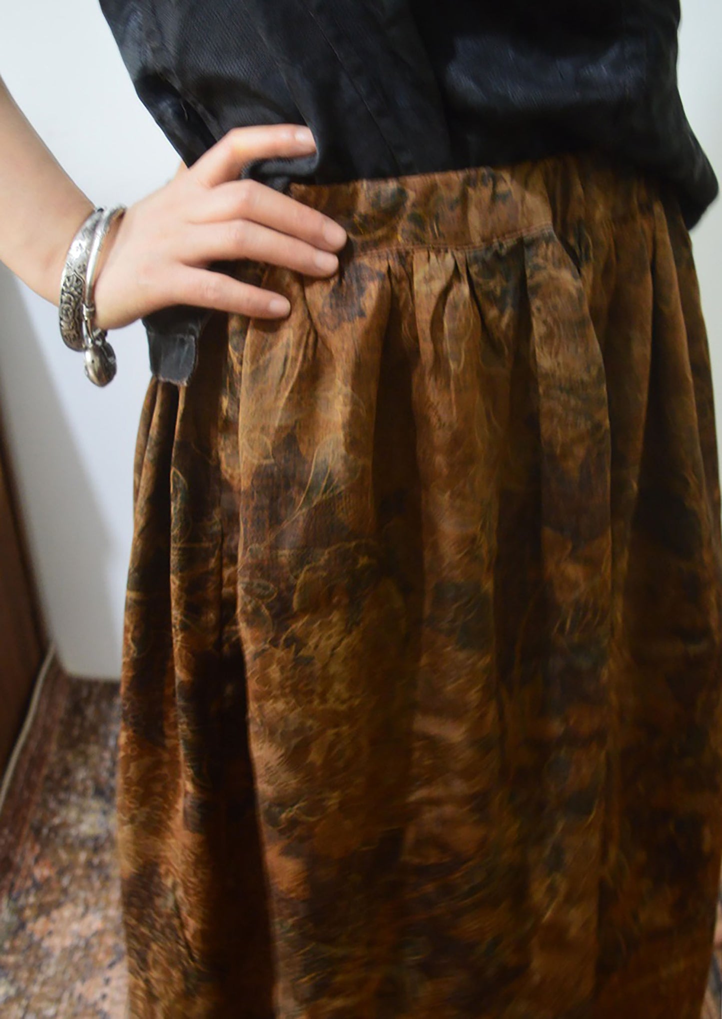 Printed Mud Silk Charmeuse Skirt sk0035 X171
