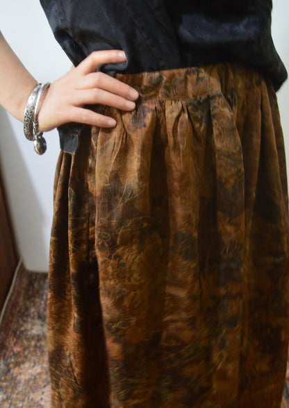 Printed Mud Silk Charmeuse Skirt sk0035 X171