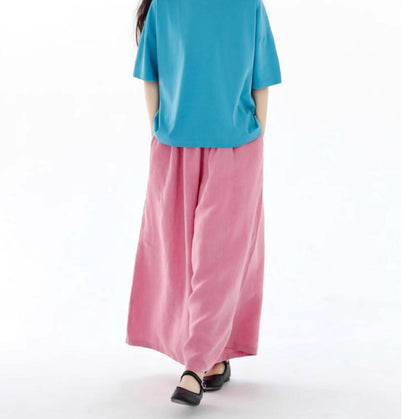 EDOA Stone-washed Linen Wide Leg Pants