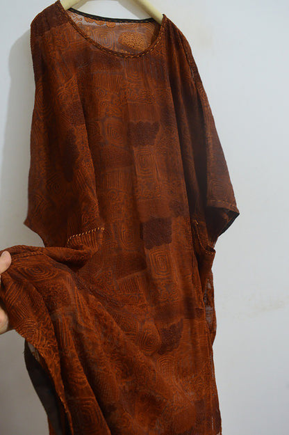 Super Loose Embroidered Mud Silk Chiffon Over Dress dr0134 X286