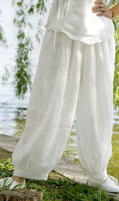 edoa High Count Ramie Lantern Pants 