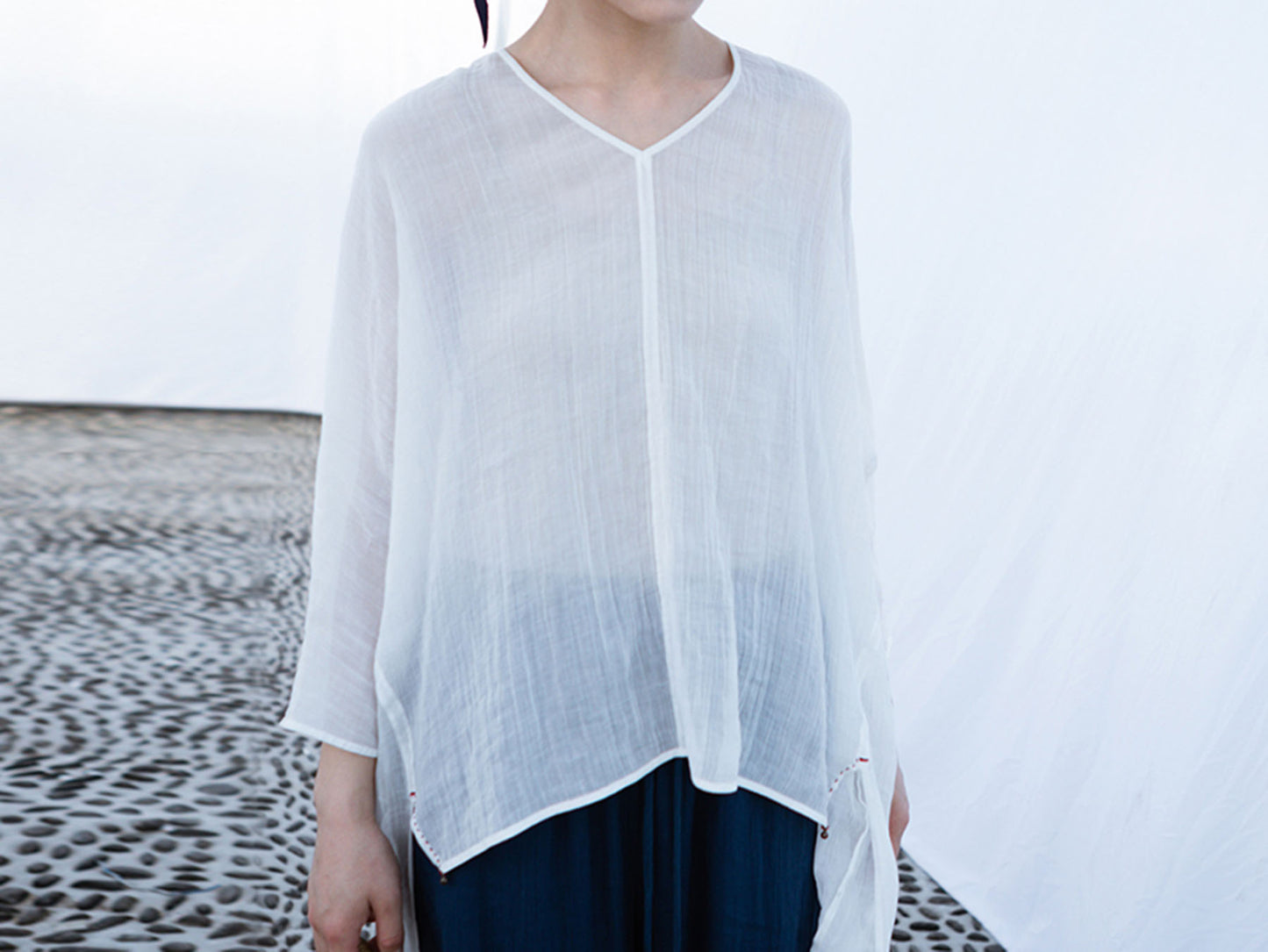 edoa Crumpled Ramie Smock