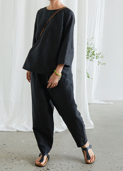 edoa Distressed Mud Silk Tapered Pants