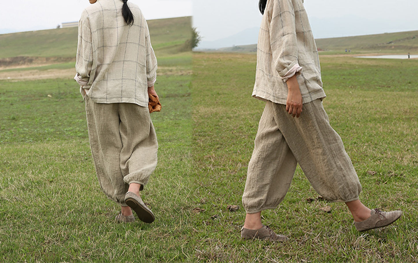 edoa Flax Linen Lantern Pants 