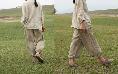 edoa Flax Linen Lantern Pants 