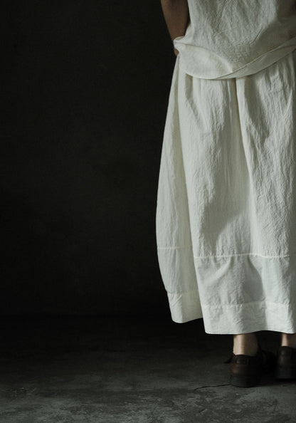 edoa Crinkled Paper Cotton Gathered Lantern Skirt 