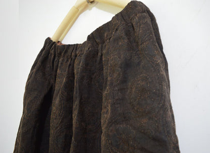 Reversible Mud Silk Linen Blend Jacquard Skirt sk0064 A620