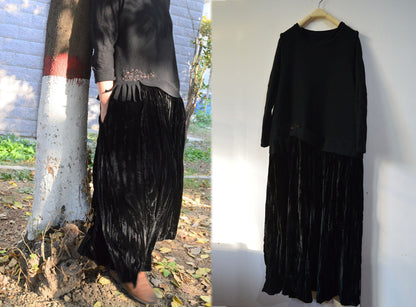 edoa Black Wool And Silk Tank Dress