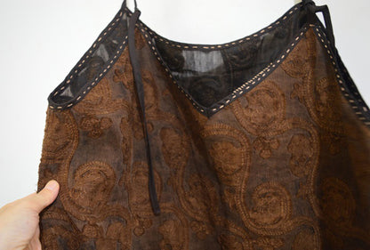 Reversible Mud Silk Linen Blend Jacquard Camisole Dress dr0258 A619