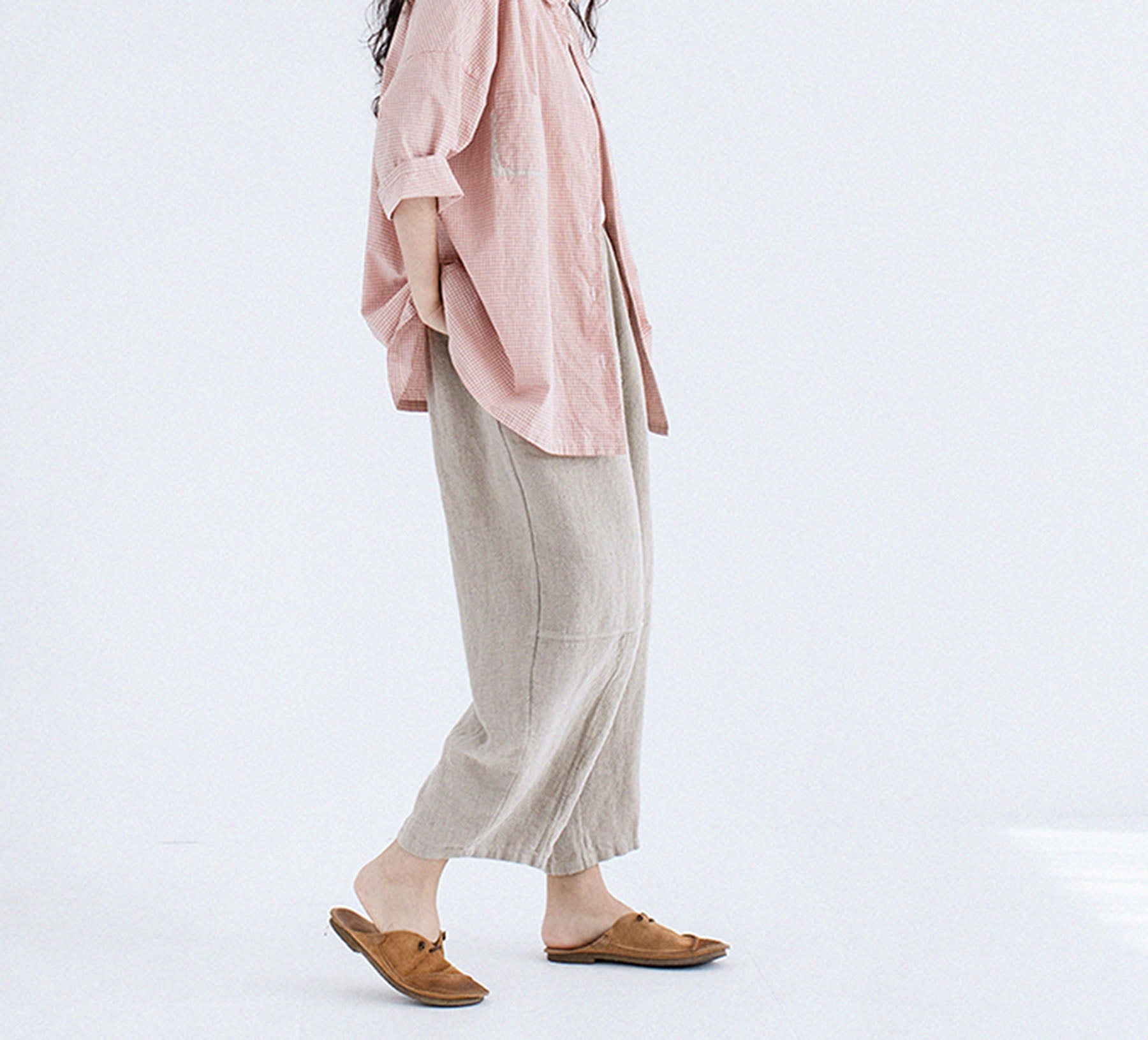 edoa Flax Linen Tapered Pants