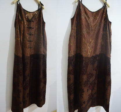 Two-tone Mud Silk Song Brocade Slip Dress dr0136 X284