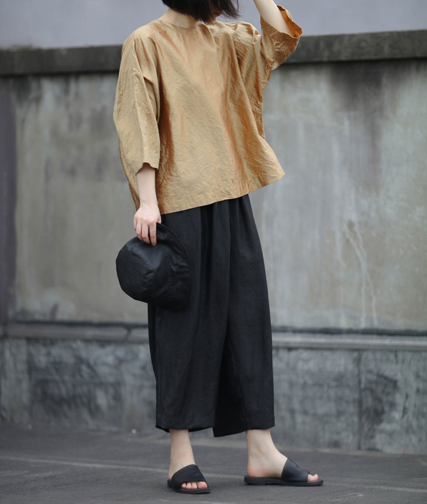 edoa Golden Dupioni Silk Shirt