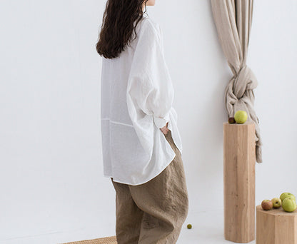 edoa High Count Washed Linen Artist Shirt