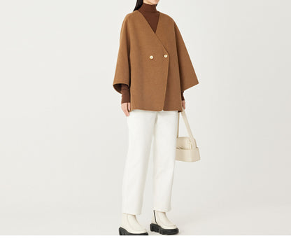 edoa Double Faced Wool Short Coat