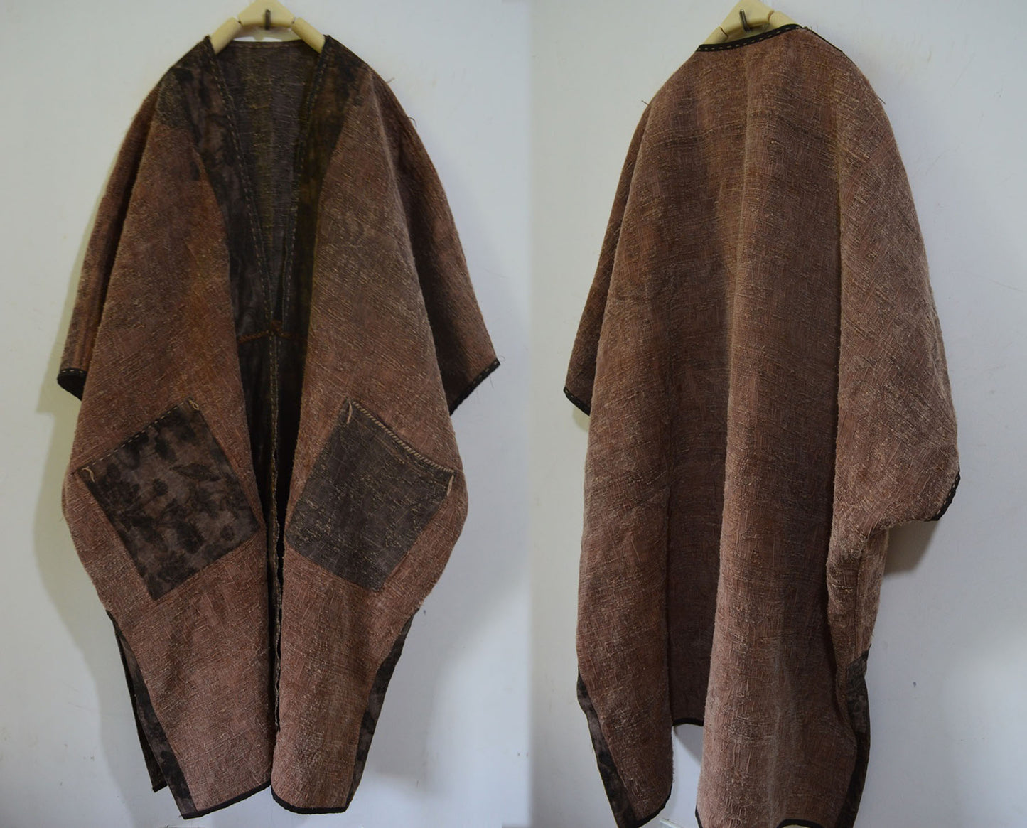 Reversible Mud Tussah Silk Jacquard Coat co0183 X011