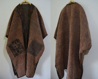 Reversible Mud Tussah Silk Jacquard Coat co0183 X011