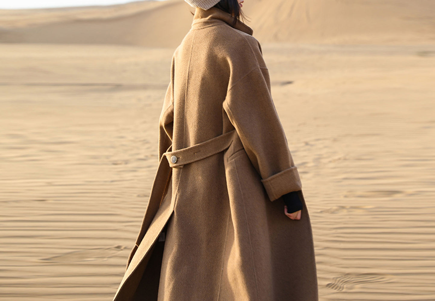 edoa Hand Stitched Double Faced Wool Coat