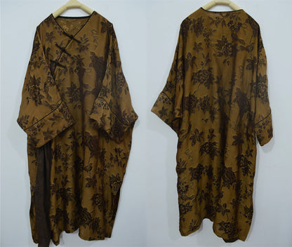 Oversized Mud Silk Jacquard Modified Qipao dr0162 X159