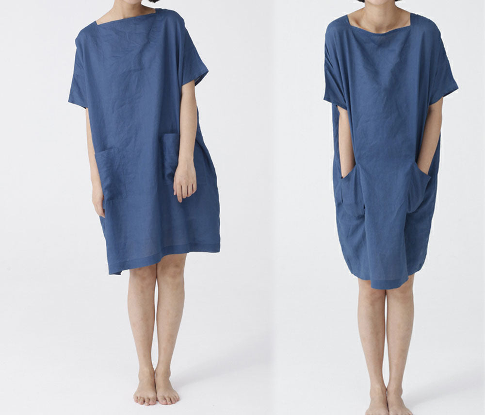 edoa Oversized Ramie Smock Top Tunic