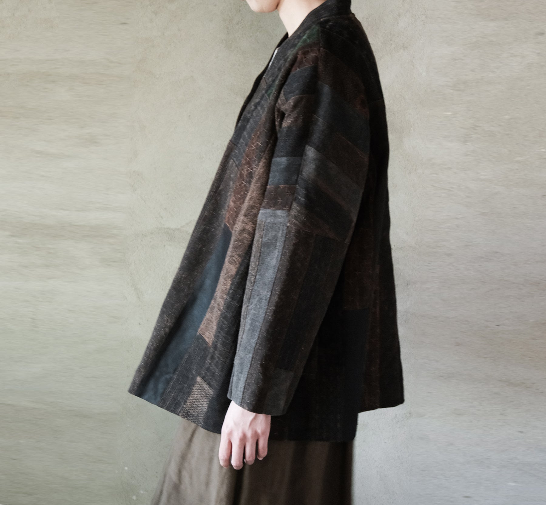edoa One-of-a-kind Mud Silk Patchwork Haori Jacket 