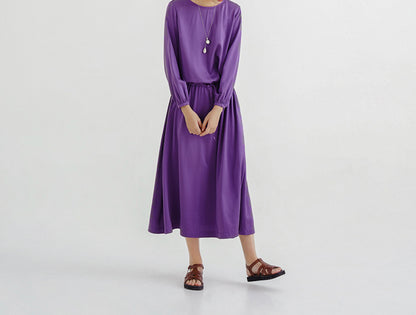edoa Silk Charmeuse Low Gathered Waist Dress