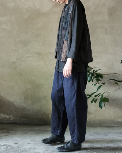 edoa Mud Silk Patchwork Vest 